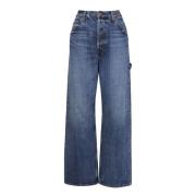 Vintagevaskede jeans med bredt ben