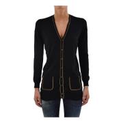 Sort Viskoseknap Cardigan, Mod. S72HA0442S14537090