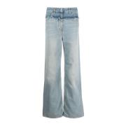 To-farvet straight-leg jeans