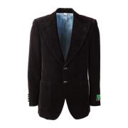 Velvet Single-Breasted Blazer