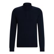 Blå Sweater med Skjult Lynlås