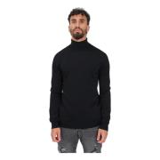 Herre Højhalset Sort Sweater