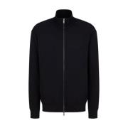 Sort bomuld zip-sweatshirt