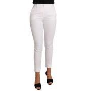 Hvide Slim Dress Pants - Opgrader Din Garderobe