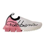 Hvide Pink Slip-On Sneakers
