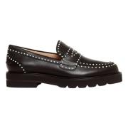 Sort læderstudded loafer - Størrelse 36