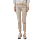 Beige Slim Fit Cropped Jeans