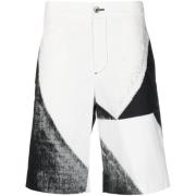 Stilfulde trykte bomuld Bermuda shorts