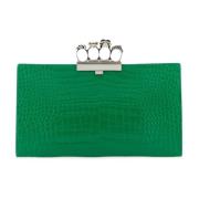 Four-Ring Håndtaske i grønt læder