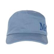 Blå Bomuld Baseball Cap med Logo Broderi