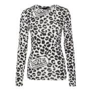 Leopard Print Logo Sweater