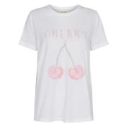 Kirsebærprint T-shirt til kvinder