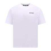 Hvid Crew-neck T-shirt, Lavet i Italien