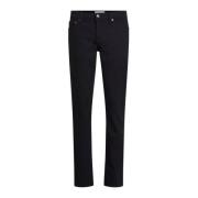 Sorte Slim Fit Herre Jeans med Fem Lommer