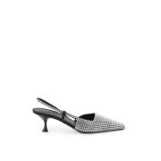 Slingback pumps med krystaller