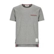 Grå Bomuld T-shirt med Kontrastdetaljer