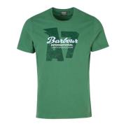 Grafisk Print Racing Green T-Shirt