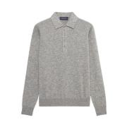 Lysegrå uld-kashmir blanding sweater