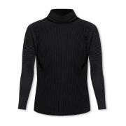 Rynket højhalset sweater