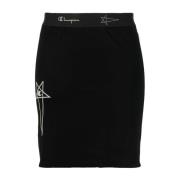 Sort elastisk logo-talje nederdel