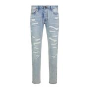 Herre Slim-fit Blå Denim Jeans