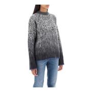 Mohair Sweater med Gradient Pile og Pil Motiv