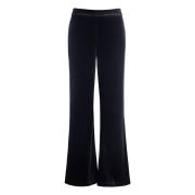Retro Glamour Flared Black Trousers