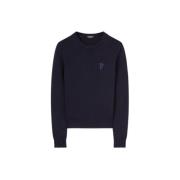 Uld Crewneck Sweater med Patch