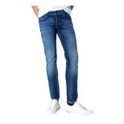 Blå Herre Jeans med Lynlås og Knapper