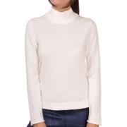 Hvid Cashmere Sweater med Minimalistisk Design