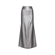 Metallic Maxi Train Skirt