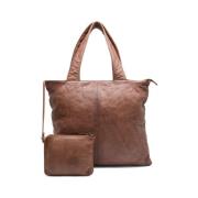 Vintage Oversize Shopper Taske - Chestnut