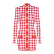 Gingham Fin Strikkjole