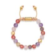 Women's Beaded Bracelet with Rose Quartz, Amethyst, Cherry Quartz and ...