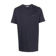 Blå Kortærmede T-shirts og Polos med Marni Logo Broderi
