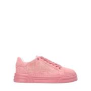 Suede Platform Sneakers i Pink Ray