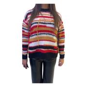Multifarvet Crewneck Sweaters med Uld Detaljer