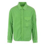 Grøn teknisk skjorte med gummilogo-patch