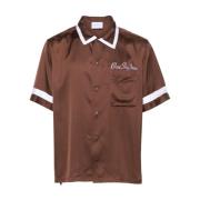 Kaffebrun Skjorte med Broderet Logo