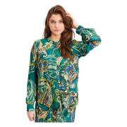 Gabie Emerald Green Paisley Bluse