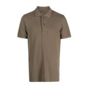 Brun Polo Shirt med Korte Ærmer