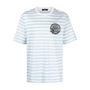 Stribet Jersey Stof T-Shirt med Broderet Nautisk Emblem