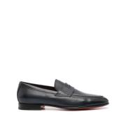 Klassiske Navy Calfskin Loafers