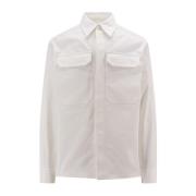 Hvid Skjorte med Dobbelt Brystlomme