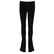 Flared Viscose Ribbed Leggings