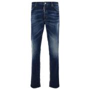 Blå Stretch Bomuld Denim Jeans