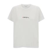 Hvid T-shirt med broderet logo