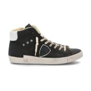 Sorte High Top Sneakers med Distressed Detaljer