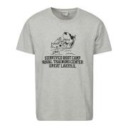 Grå Bomuld T-Shirt med Vild Æsel Print