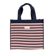 Stribet shopper taske